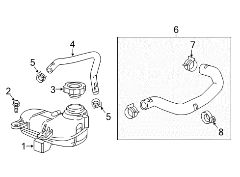 2022 Chevrolet Spark Coolant Reservoir Hose Assembly Diagram for 42455617