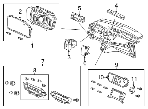 2014 Honda CR-V Switches Meter Assembly, Combination Diagram for 78100-T0B-A01