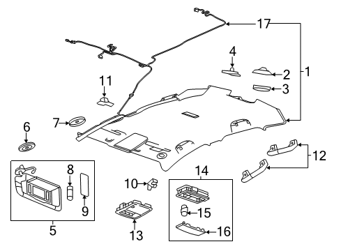 2012 Buick Verano Interior Trim - Roof Dome Lamp Assembly Diagram for 20959399