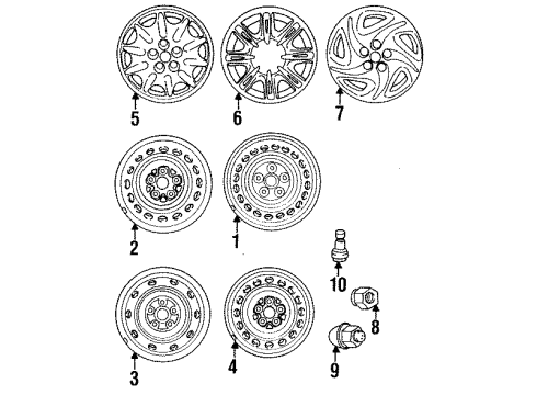 1995 Dodge Stratus Wheels Steel Wheel Diagram for 4616295