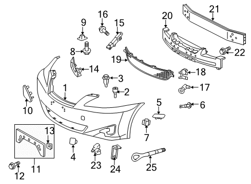2011 Lexus IS250 Parking Aid Nozzle Sub-Assy, Type1 H/Lamp Washer, LH Diagram for 85045-53010-A0