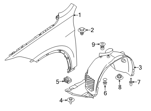 2018 BMW X2 Fender & Components Cover, Wheel Arch, Front Right Diagram for 51717427920