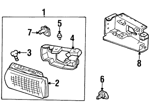 1997 Oldsmobile Regency Headlamps Headlamp Assembly, (W/O Bulb) Diagram for 16521937