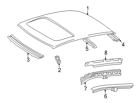 Diagram for 2002 Lexus IS300 Roof & Components 