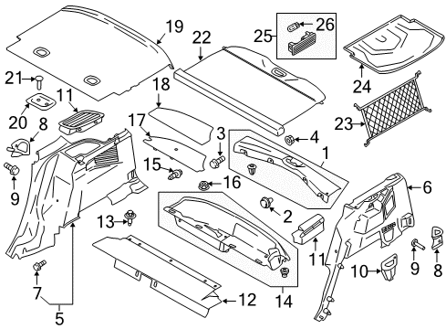 2017 Ford C-Max Bulbs Floor Cover Diagram for DM5Z-5813046-AC