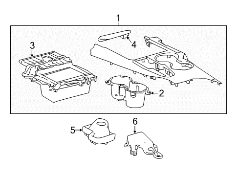 2018 Toyota Camry Center Console Cup Holder Diagram for 55620-33390