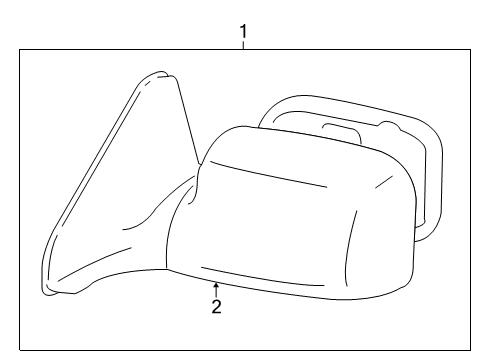 2010 Pontiac Vibe Outside Mirrors Mirror Asm, Outside Rear View Diagram for 19331432