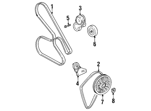 2001 Oldsmobile Aurora Belts & Pulleys Pump Pulley Cap Diagram for 12557288