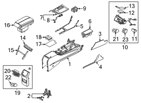 2020 Kia Cadenza Stability Control Cover Assembly-Console U Diagram for 84650F6AB0FHV