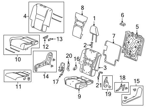 2019 Honda Passport Rear Seat Components Cover, Backboard (Inner) *NH900L* (DEEP BLACK) Diagram for 81362-TZ5-A01ZF