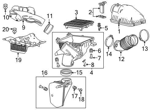 2015 Acura MDX Filters Tube A, Air In. Diagram for 17243-5J6-A00