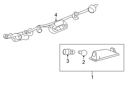 2010 Cadillac CTS License Lamps License Lamp Diagram for 20901148