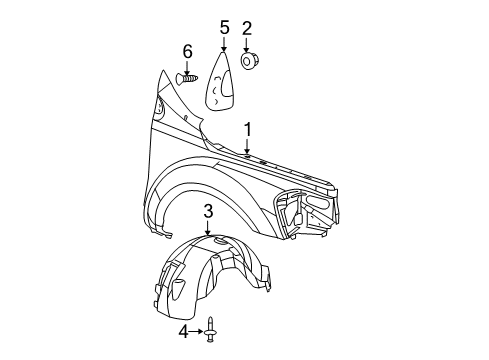 2006 Dodge Durango Fender & Components, Exterior Trim Shield-Splash Diagram for 55362505AE