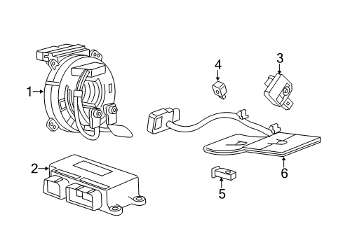 2016 Chevrolet Corvette Air Bag Components Side Sensor Diagram for 13590847