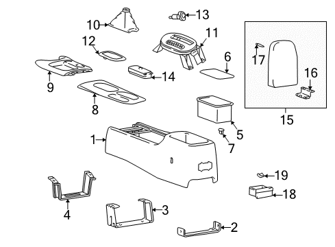 2001 Kia Optima Center Console Indicator Assembly-Shift Diagram for 4675039100