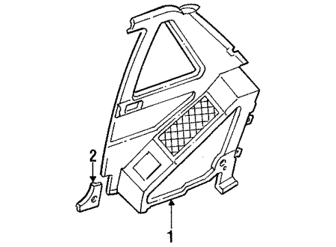 1988 Nissan Sentra Interior Trim - Quarter Panels FINISHER-Rear Side RH Blue Diagram for 76900-57A01