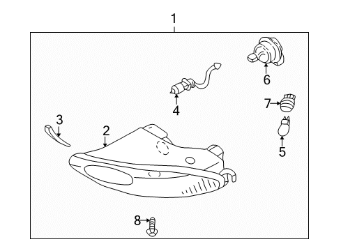 2003 Infiniti I35 Bulbs Lamp Assembly-Fog, RH Diagram for 26150-3Y325