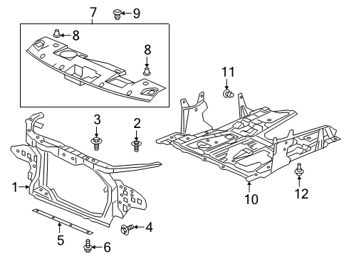 2022 Honda Insight Radiator Support Cover, Engine (Lower) Diagram for 74110-TXM-A00