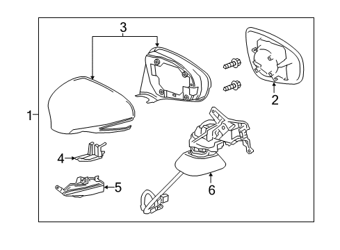 2015 Lexus RC350 Outside Mirrors Cover, Outer Mirror Diagram for 8791A-76070-A0