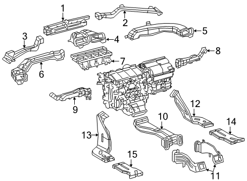 2018 Toyota Camry Ducts Air Distributor Diagram for 87201-33530