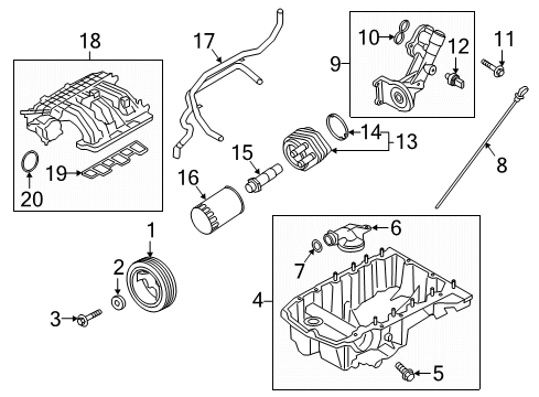 2020 Ford Explorer Throttle Body Oil Cooler Gasket Diagram for L1MZ-6L621-B