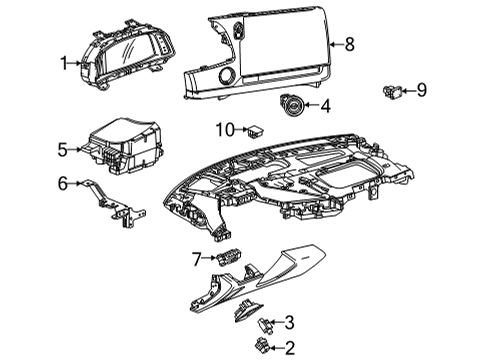 2020 Chevrolet Corvette Cluster & Switches, Instrument Panel Mount Bracket Diagram for 84580205