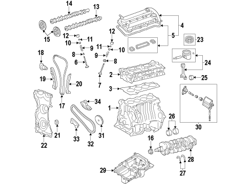 2011 Ford Focus Engine Parts, Mounts, Cylinder Head & Valves, Camshaft & Timing, Oil Pan, Oil Pump, Crankshaft & Bearings Front Cover Diagram for 1S7Z-6019-AB