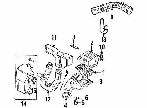 1994 Honda Civic del Sol Filters Tube B, Air Inlet Diagram for 17248-P04-G00