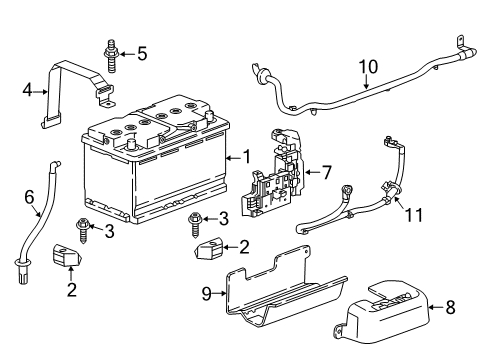 2018 Cadillac CT6 Battery, Cooling System Strap Diagram for 84200007