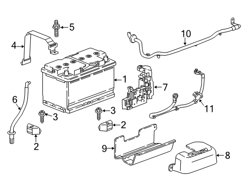 2017 Cadillac CT6 Battery, Cooling System Cover Diagram for 84155672