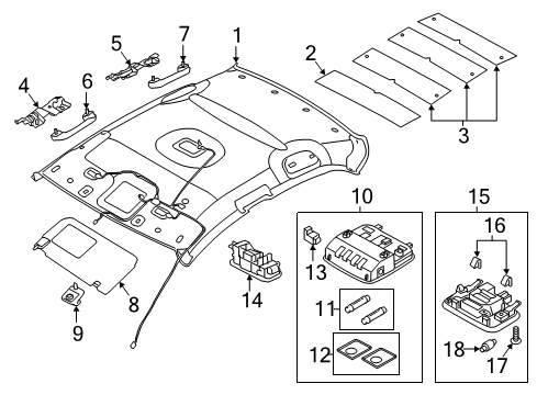 2018 Hyundai Elantra Interior Trim - Roof Room Lamp Assembly Diagram for 92850-F2000-TTX