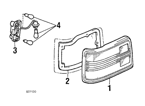 1984 Toyota Starlet Tail Lamps Lens Diagram for 81551-10230