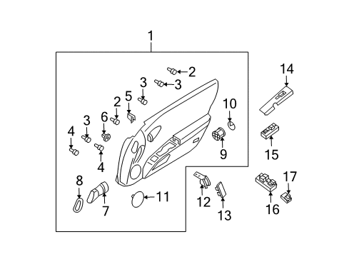 2005 Nissan 350Z Door & Components Switch Assy-Mirror Control Diagram for 25570-CD005