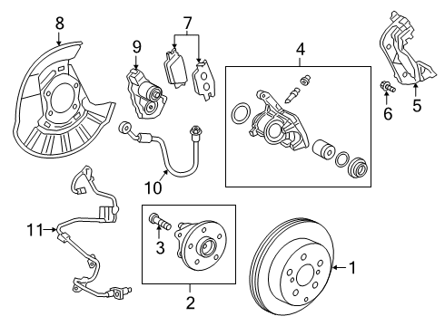 2021 Toyota RAV4 Prime Rear Brakes BOLT, FLANGE Diagram for 90105-A0435