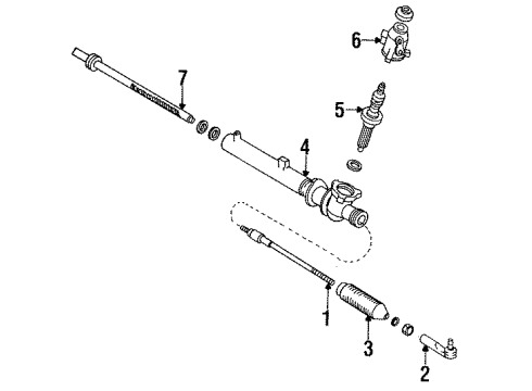 1990 Infiniti Q45 Steering Gear & Linkage Power Steering Rack Assembly Diagram for 49271-60U00