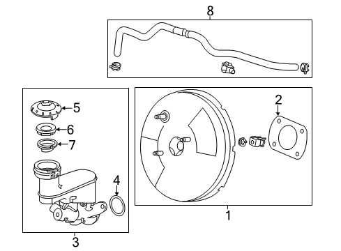 2017 Honda Accord Hydraulic System Tube, Master Power Diagram for 46402-T2F-A01