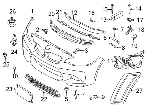 2021 BMW M2 Bumper & Components - Front Ultrasonic Sensor Diagram for 66209261596