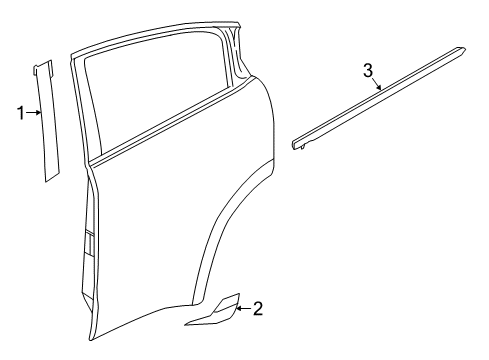 2019 Honda HR-V Exterior Trim - Rear Door Protection Tape, R Diagram for 75890-T7A-003