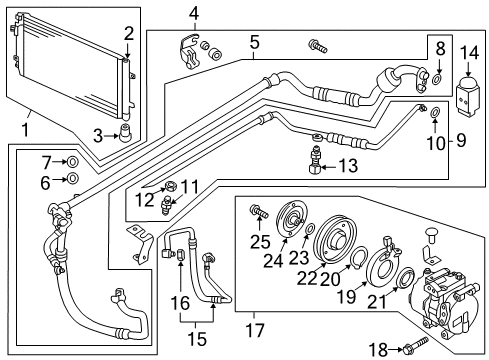 2012 Hyundai Accent A/C Condenser, Compressor & Lines Seal-Radiator Diagram for 977981R100