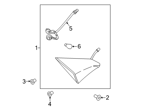 2020 Nissan Kicks Bulbs Harness-Sub, Rear Combination Lamp Diagram for 26551-5RA0B