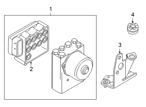 2004 BMW 745Li ABS Components Bracket Hydro Unit Diagram for 34516754348