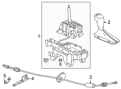 2013 Chevrolet Malibu Automatic Transmission Automatic Transmission Range Selector Lever Cable Assembly Diagram for 23270837