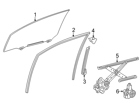 2013 Lexus CT200h Front Door Frame Sub-Assembly, Front Door Diagram for 67403-76010