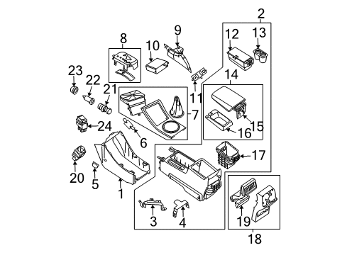2006 Nissan Altima Switches FINISHER - Console Indicator Diagram for 96941-ZH90C