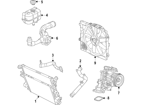 2018 Jeep Wrangler Cooling System, Radiator, Water Pump, Cooling Fan Pump-Water Diagram for 5048283AF