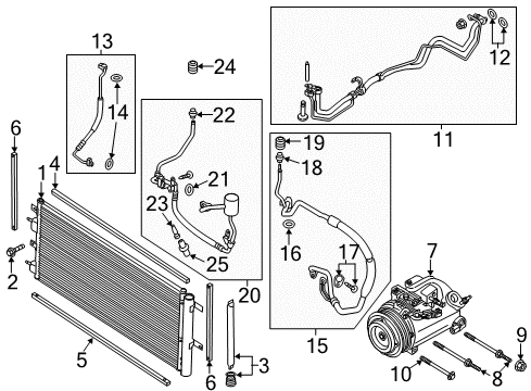 2015 Lincoln MKZ Air Conditioner Compressor Assembly Nut Diagram for -W700101-S442