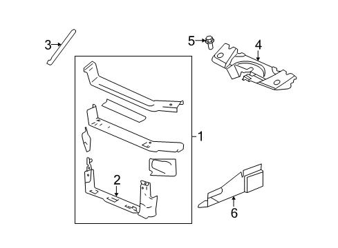 2006 Chevrolet Monte Carlo Radiator Support Diagonal Brace Diagram for 15892684