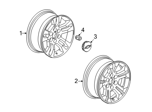 2014 Chevrolet Silverado 1500 Wheels Wheel, Alloy Diagram for 20937771