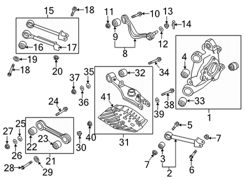 2022 Genesis G90 Rear Suspension Flange Nut Diagram for 626183F600