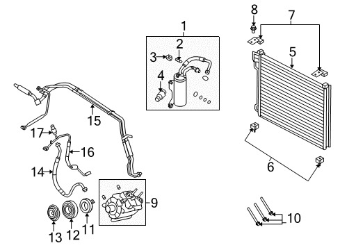 2013 Ford E-350 Super Duty A/C Condenser, Compressor & Lines Condenser Diagram for 9C2Z-19712-A